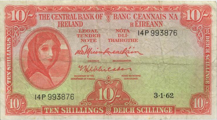 Irland / Ireland P.63a 10 Shillings 1962 (3) 