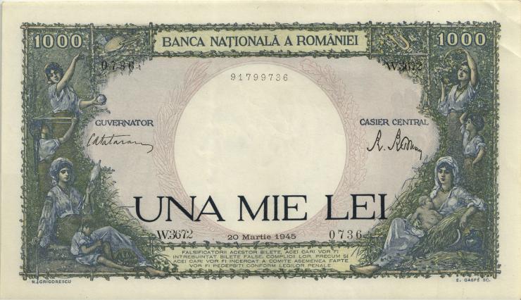 Rumänien / Romania P.052 1.000 Lei 1945 (1-) 