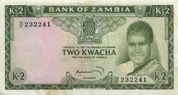 Sambia / Zambia P.06 2 Kwacha (1968) (3) 