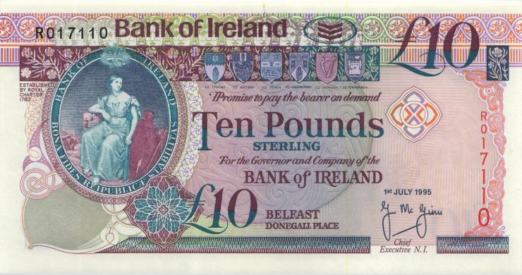 Nordirland / Northern Ireland P.075a 10 Pounds 1995 (1) 