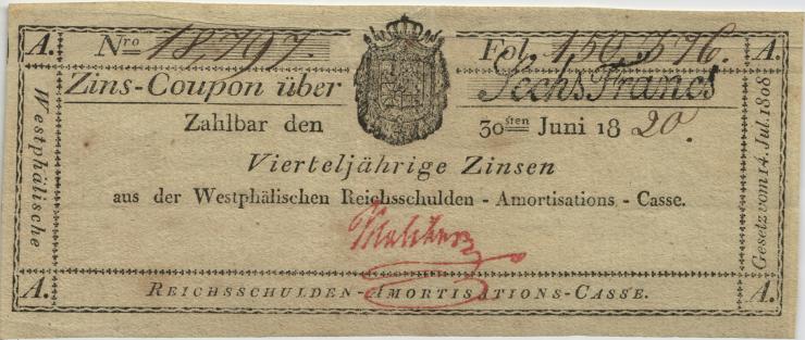 A-516 Westfalen 6 Francs 1820 (2) 