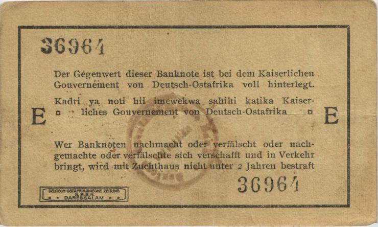 R.918a: Deutsch-Ostafrika 1 Rupie 1915 E (3) Rundstempel 