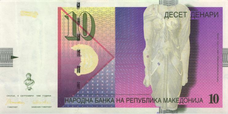 Mazedonien / Macedonia P.14a 10 Denar 1996 (1) 