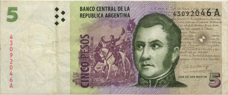 Argentinien / Argentina P.347 5 Pesos (1998-2003) (3) 