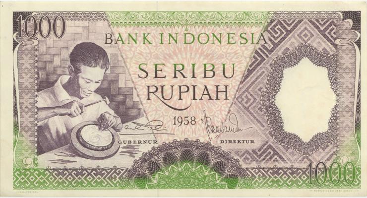 Indonesien / Indonesia P.062 1000 Rupien 1958 (1-) 