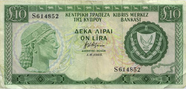 Zypern / Cyprus P.48b 10 Pounds 1983 (3) 