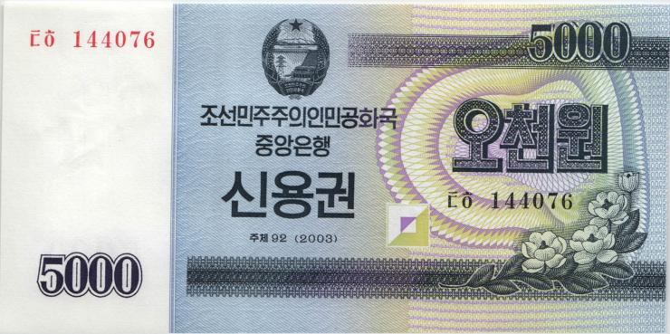 Nordkorea / North Korea P.57A 5.000 Won 2003 (1) 