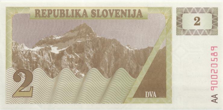 Slowenien / Slovenia P.02 2 Tolarjew 1990 AA (1) 