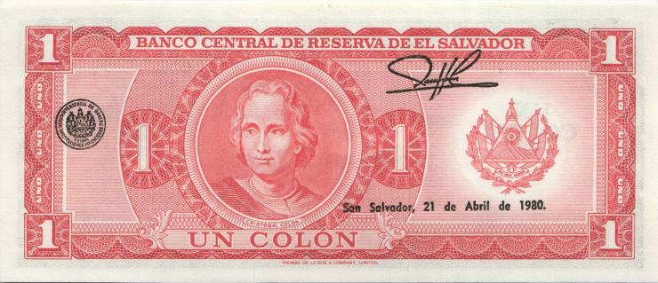 El Salvador P.125a 1 Colon 1977 (21.4.1980) (1) 