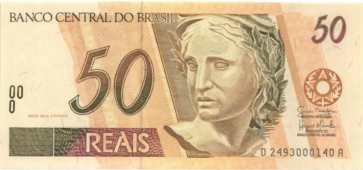 Brasilien / Brazil P.246o 50 Reais (1994-2003) (1) 