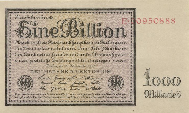 R.131a: 1 Billion Mark 1923 Reichsdruck (2/1) 