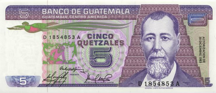 Guatemala P.067 5 Quetzales 30.12.1983 (1) 