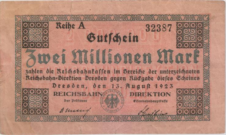 PS1173 Reichsbahn Dresden 2 Millionen Mark 1923 (4) 