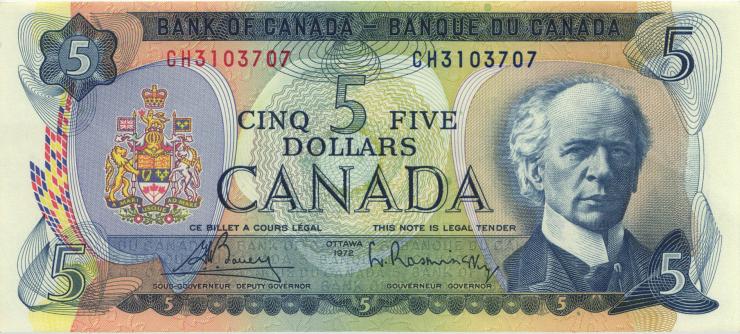 Canada P.087a 5 Dollars 1972 (1) 