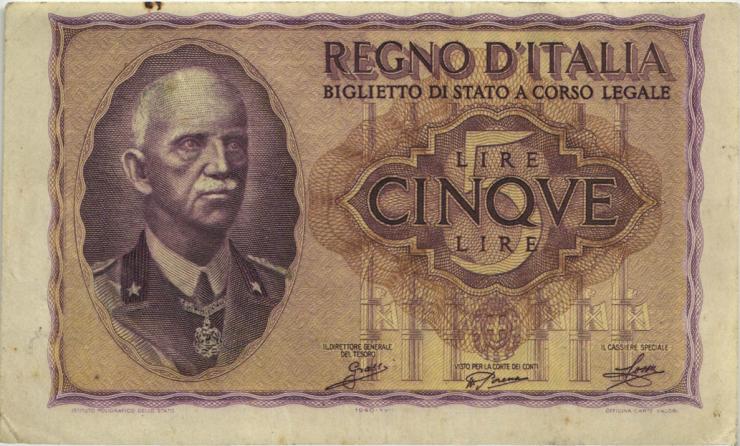 Italien / Italy P.028 5 Lire 1944 (2) 
