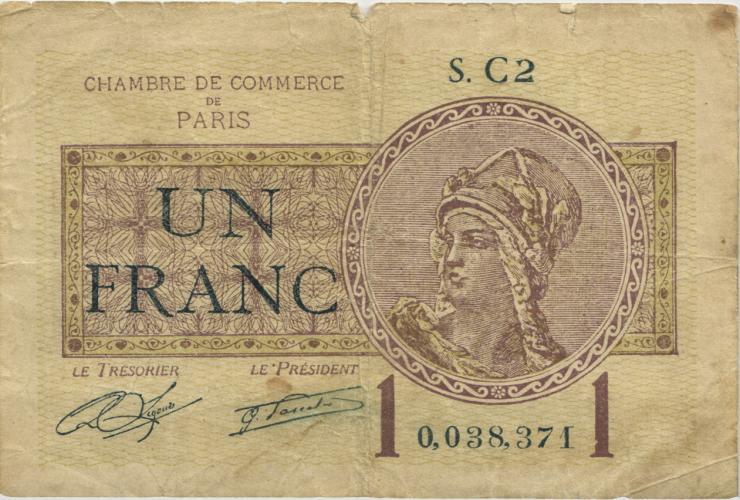 Frankreich / France 1 Francs 1919 (3-) 