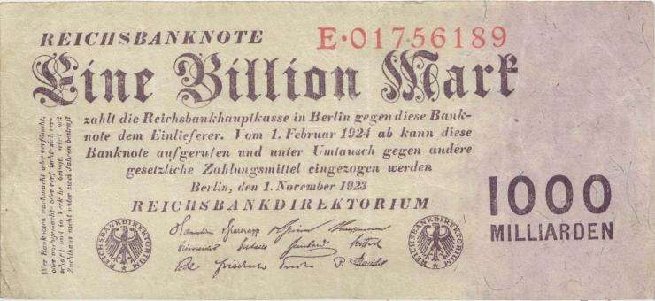 R.126a: 1 Billion Mark 1923 Reichsdruck (3+) 