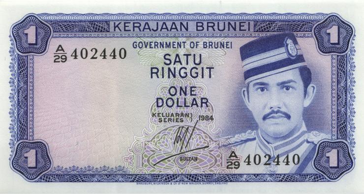 Brunei P.06c 1 Ringgit 1984 (1) 