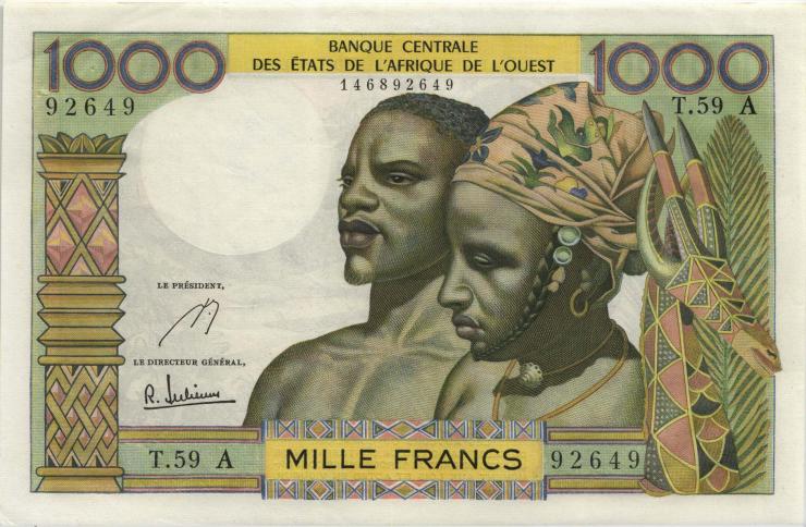 West-Afr.Staaten/West African States P.103Ae 1000 Francs o.D. Elfenbeinküste (1/1-) 
