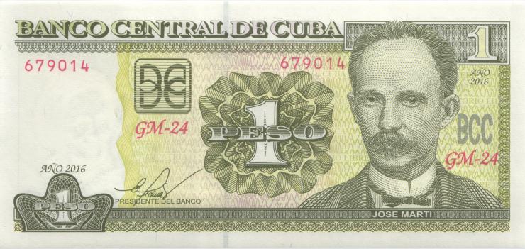 Kuba / Cuba P.128g 1 Peso 2016 (1) 