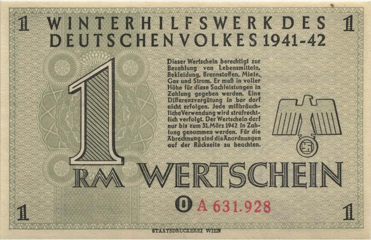 WHW-34 Winterhilfswerk 1 Reichsmark 1941/42 (1) Reihe 0 