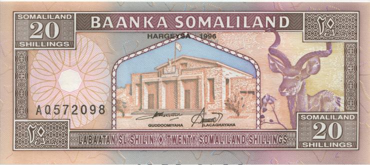 Somaliland P.03b 20 Shillings 1996 (1) 