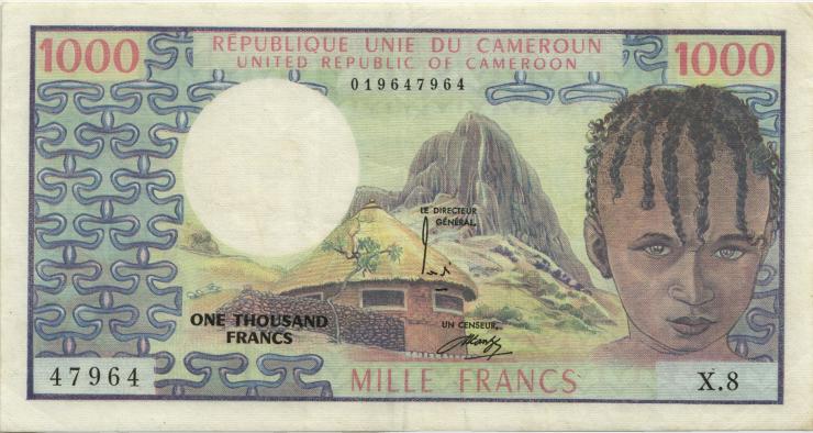 Kamerun / Cameroun P.16a 1000 Francs (1974) (3) 