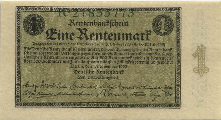 R.154a: 1 Rentenmark 1923 K Reichsdruck (1) 