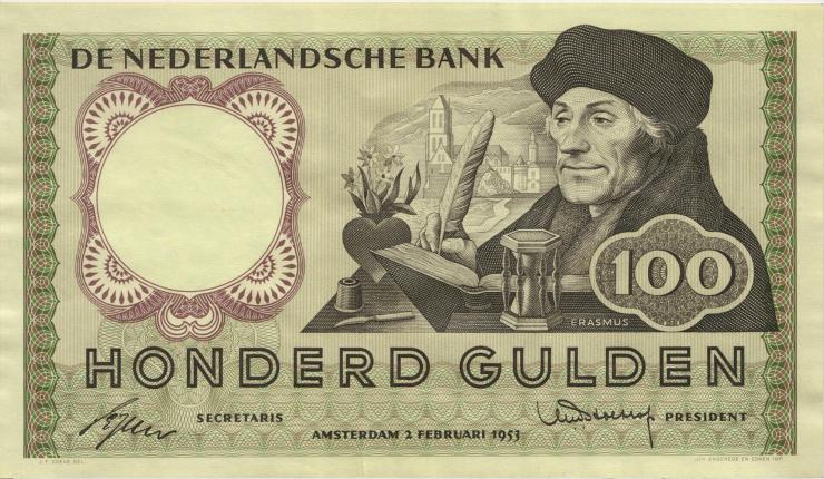 Niederlande / Netherlands P.088 100 Gulden 1953 (2) 