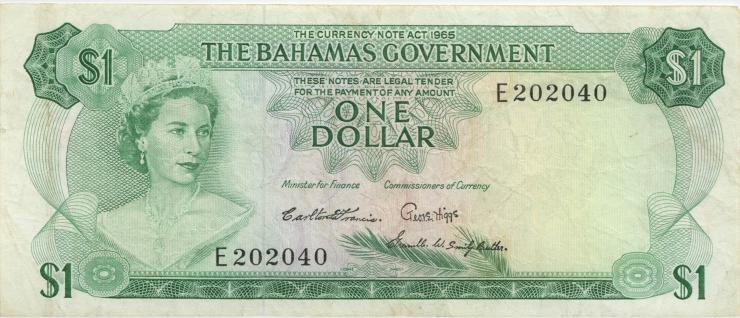 Bahamas P.18b 1 Dollar 1965 (3) 