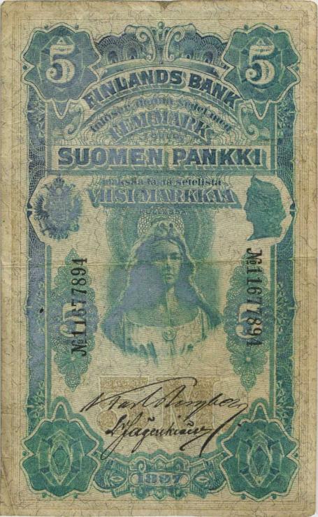 Finnland / Finland P.002 5 Markkaa 1897 (4) 