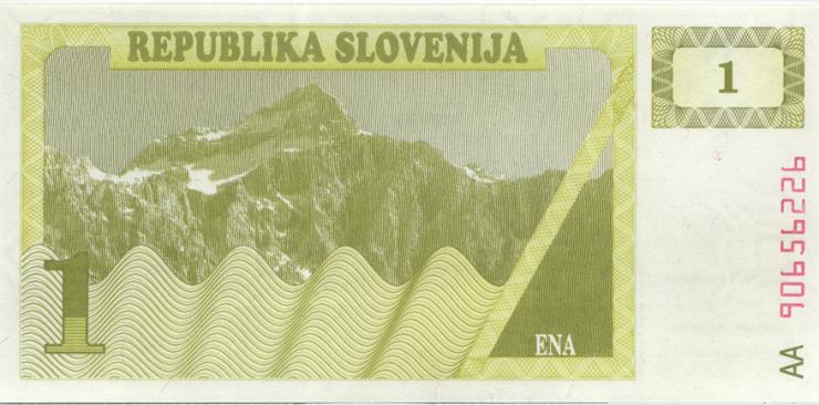Slowenien / Slovenia P.01 1 Tolarjew 1990 AA (1) replacement 
