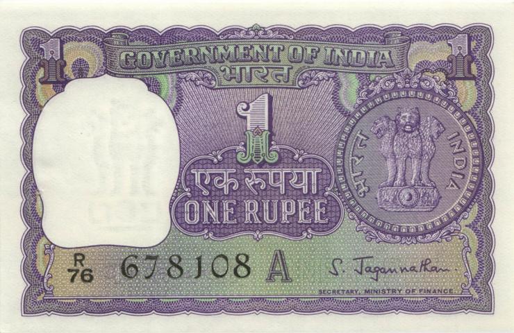 Indien / India P.077b 1 Rupie 1967 (1) 