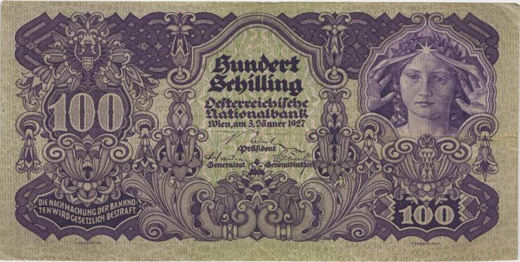 Österreich / Austria P.097 100 Schilling 1927 (3) 