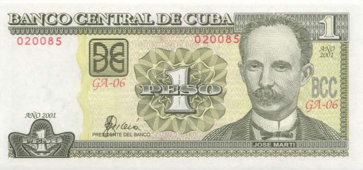 Kuba / Cuba P.121a 1 Peso 2001 (1) 