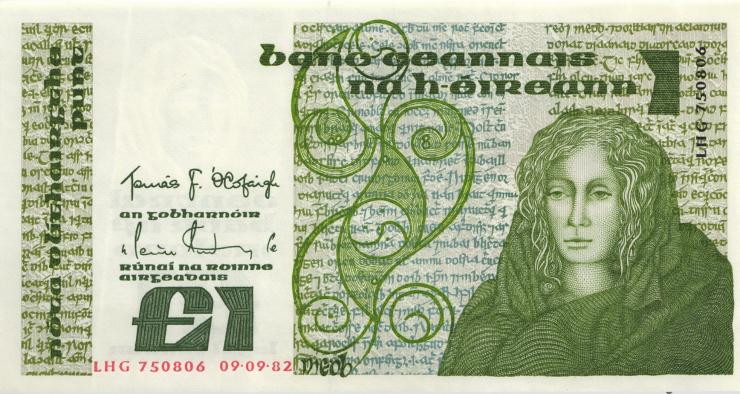 Irland / Ireland P.70c 1 Pound 1982 (1) 