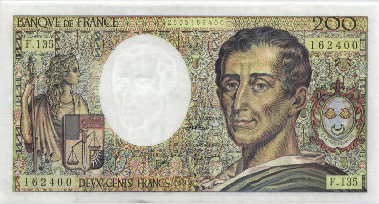 Frankreich / France P.155e 200 Francs 1992 (1) 