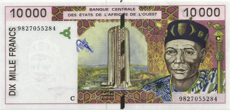 West-Afr.Staaten/West African States P.314Cg 10.000 Francs 1998 (1) 