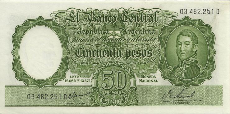 Argentinien / Argentina P.271d 50 Peso (1955-68) U.3 (1) 