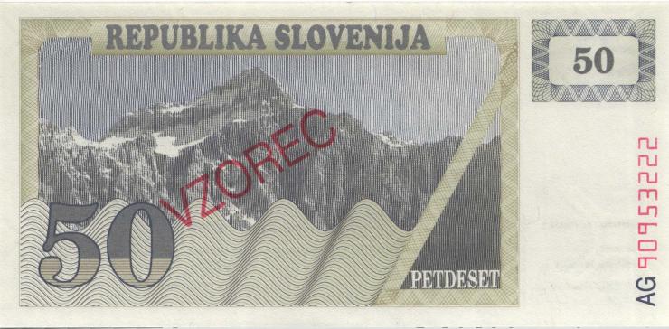 Slowenien / Slovenia P.05s1 50 Tolarjew 1990 Specimen (1) 