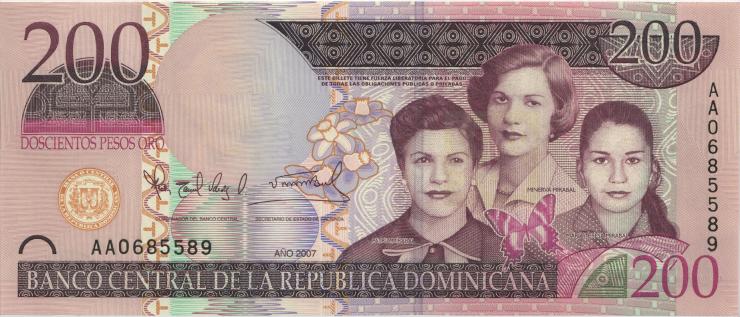 Dom. Republik/Dominican Republic P.178a 200 Pesos Oro 2007 (1) 