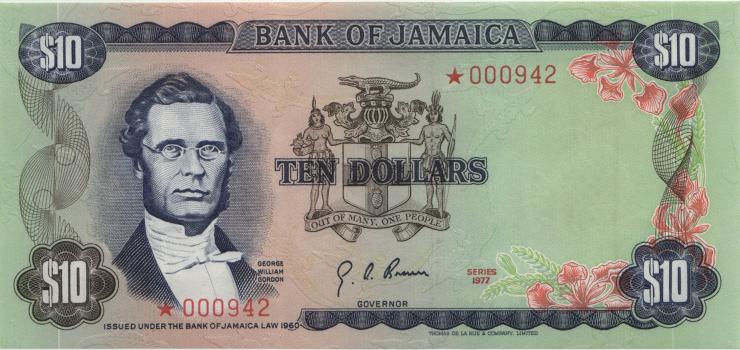 Jamaika / Jamaica P.062 10 Dollars 1976 (1) 