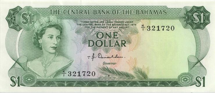 Bahamas P.35a 1 Dollar L.1974 (1-) 