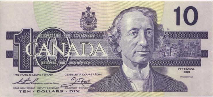 Canada P.096a 10 Dollar 1989 (3+) 