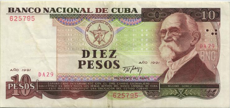 Kuba / Cuba P.109 10 Pesos 1991 (3) 