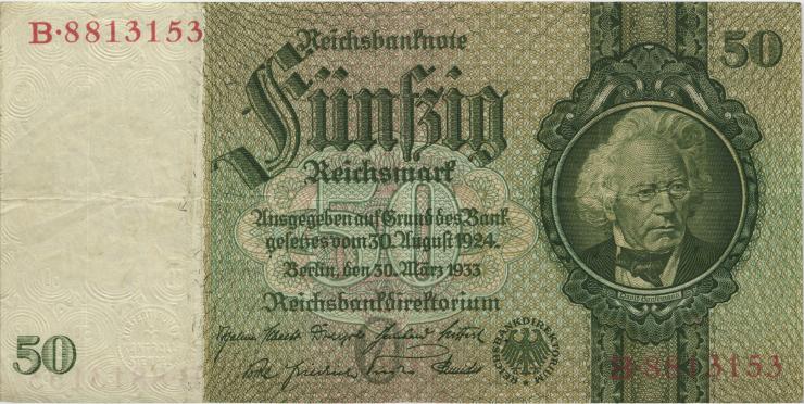 R.175a: 50 Reichsmark 1933 O/B (3) 