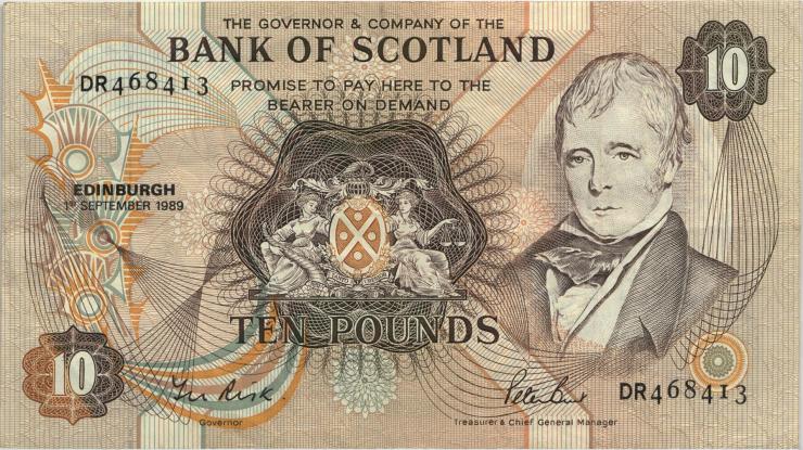 Schottland / Scotland P.113d 10 Pounds 1989 (3) 