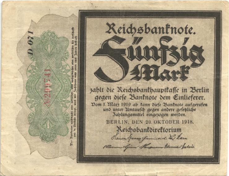 R.056c: 50 Mark 1918 "Trauerschein" (3) D071 