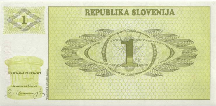 Slowenien / Slovenia P.01r 1 Tolarjew 1990 ZA (1) replacement 