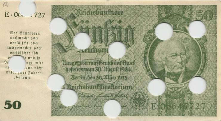 R.181E: 50 Reichsmark 1945 Schörner entwertet (2) 
